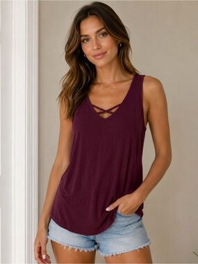 Beyond Yoga Micromodal Purple Tank Size Medium